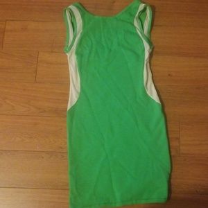 Lime bandage dress sheer sides